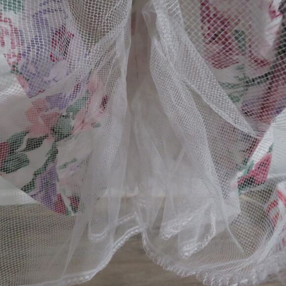 Jessica McClintock Womens Sz 12 Vintage White Floral Off Shoulder Midi Dress - Picture 6 of 9